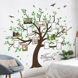 decalmile Large Family Tree Wall Decals DIY Photo Frame Tree Wall Stickers Bedroom Living Room Sofa TV Background Wall Decor