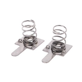 caralin 100 Pcs Metal Battery Spring Plate Set AA or Battery Positive and Negative onversion Spring Plate ontact Pieces Metal, Silver Tone