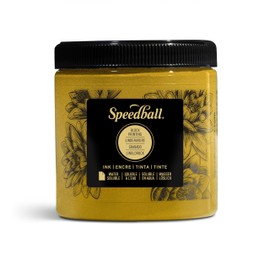Speedball 3813 Water Soluble Block Printing Ink – Bold Color With Satin Finish AP Non-toxic 8 Fl. Oz., Gold
