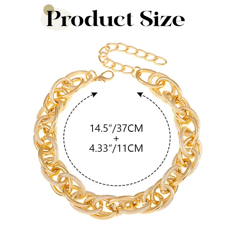 Handcess Chunky Choker Necklace Gold Cuba Link Punk Necklace Chain