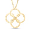 AFFY Celtic Open Clover Knot Fashion Pendant Necklace in 14k
