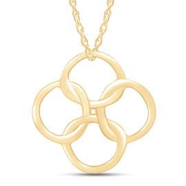 AFFY Celtic Open Clover Knot Fashion Pendant Necklace in 14k Yellow Gold Over Sterling Silver