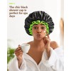 mikimini Black Shower Cap 1 Pack, Reusable, Double Layers Waterproof
