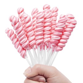 Pink Twisty Lollipops Individually Wrapped Bulk - Valentines Candy Valentine Lollipops Candy - Kid's Whirley Lollipops Candy for Decorating Brithday, Strawberry Flavor 30 Pack