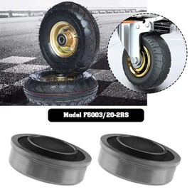 EMSea F6003-20/2RS Flanged Deep Groove Ball Bearings 20 x 35 x 11 mm ABEC-3 Double Sealed Bearings Chrome Steel for Household Appliances, Gardening Machines Pack of 4
