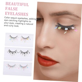 Mikinona Fashionable 3 Sets False Lashes Sequins Natural Curl Enhance Your Beauty Instantly