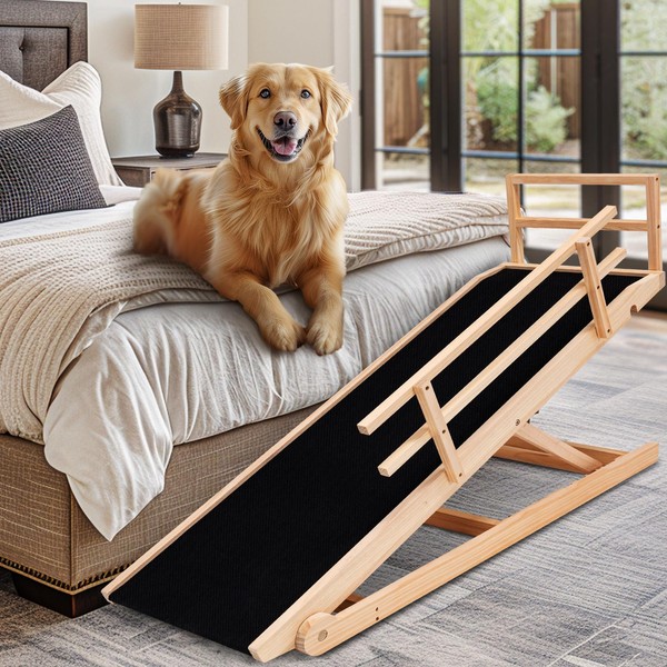 Dog Ramp, 5 Level Adjustable Height Folding Pet Ramp for
