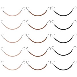 Sibba 15pcs Elastic Hair Bobbles with Hooks Bungee Hair Bobbles Styling Ponytail Holder for All Hair Types