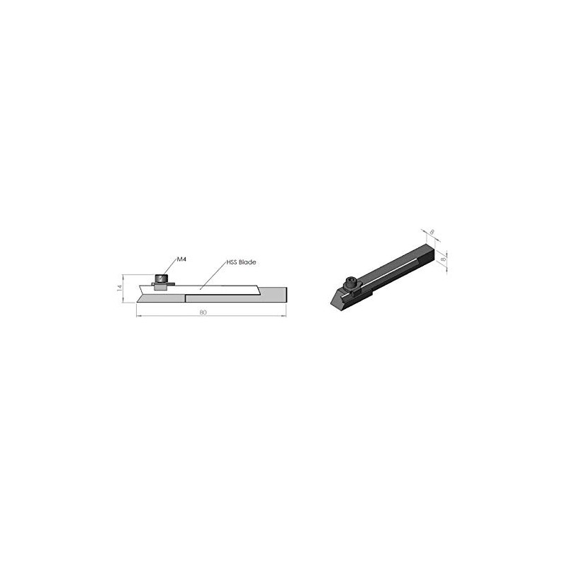 PAULIMOT Mini Parting Steel Holder 8 x 8 x 80