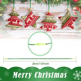 Christmas Ornament Hooks String Hangers Locking Ropes Fasteners Ornament Ribbon Tags Polyester Ropes Tag Hanging Ribbon Hook for Xmas Party Hanging Decor