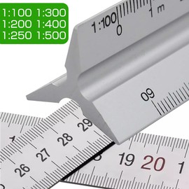Tuloka Triangular Scale Scale 12 Scale Ruler for Architectural Drawing 1/20 1/25 1/50 1/75 1/100 1/150 and 1/100 1/200 1/250 1/300 1/400 1/500