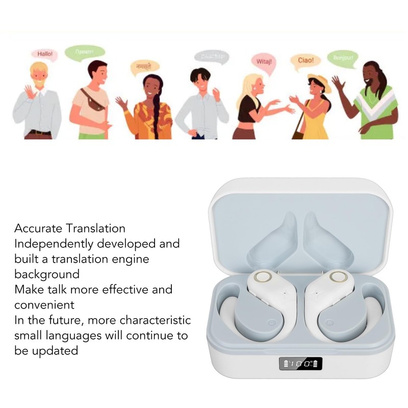 Yunir BT Translator Earbuds, 144 Language Three Modes Noise Reduction