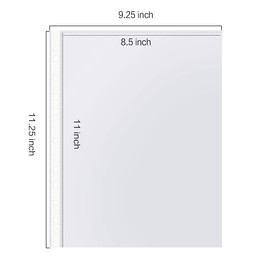 Sheet Protectors, PANDRI 500 Pack Clear Heavy Duty Plastic Page Protectors Sheet Reinforced 11-Hole Fit for 3 Ring Binder Fits Standard 8.5 x 11 Paper, 9.25 x 11.25 Top Loaded, Excluding Acid