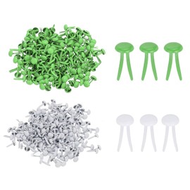 PATIKIL 1000 PCS Mini Nails 5x9mm Brass Paper Fasteners Round Head Metal Nails Paper Craft Art Skins Wrapbooking DIY Supplies White/Green