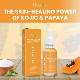 Healov Suero De Ácido Kójico: Elimina Manchas Oscuras En Rostro Y Cuerpo; Aclara La Piel Con Manchas Hiperpigmentación Y Decoloración; El Aceite Facial Reduce El Acné Las Cicatrices Y Unific