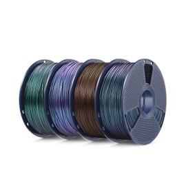 SUNLU 4KG Galaxy PLA Filament Bundle 1.75mm, Color-Shifting Pearlescent Glitter PLA 3D Printer Filament, Galaxy Peacock, Green, Purple, Brown, 4 Pack, 1KG/Roll