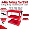 YATOINTO Updated Rolling Tool Cart 330LBS Metal 3 Tier Rolling