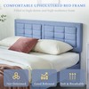 VECELO Full Size Bed Frame with Adjustable Headboard, Upholstered Button