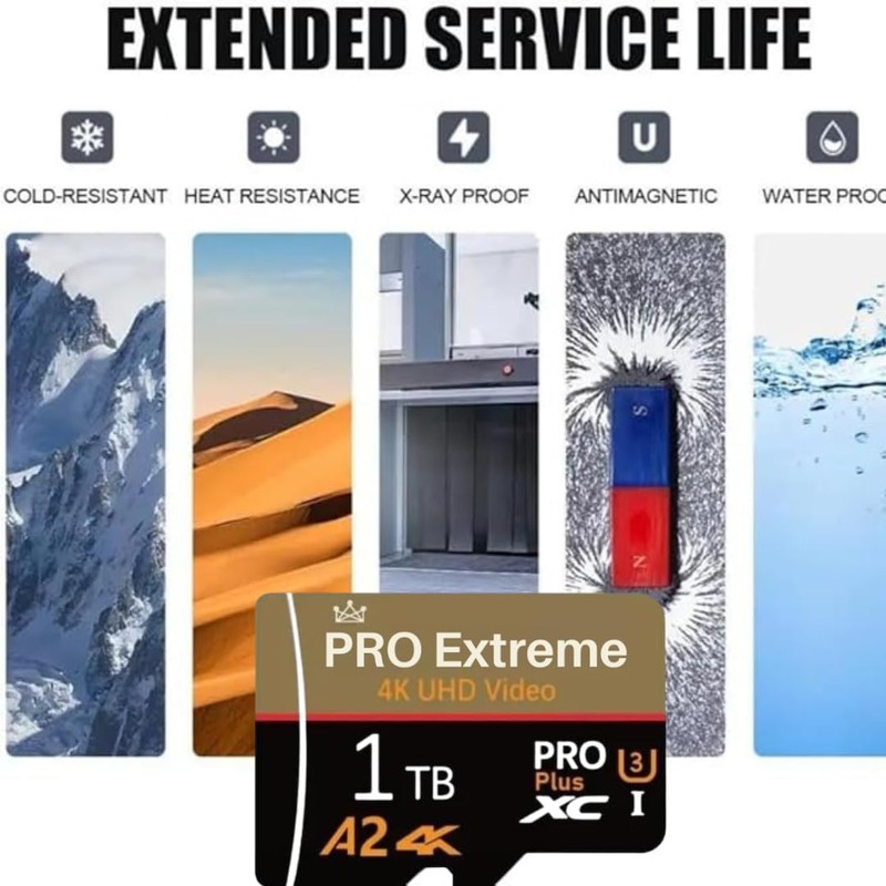 Micro SD Card 1T, 4K UHD, A2 4K Class 10