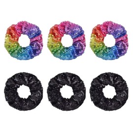 6 Pieces Of Sequin Hair Ties, Shiny Hair Ties, Exquisite Hair Accessories, Girls Hair Accessories, Elastic Hair Ties, Decorative Hair Ties, Hair Decoration