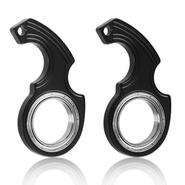 2pcs Key Chain Spinner Fidget Toy, Portable Finger Spinning Keychain with 2pcs Key Ring Funny Key Holder Toys for Adults Teens Finger Exercising (Black)