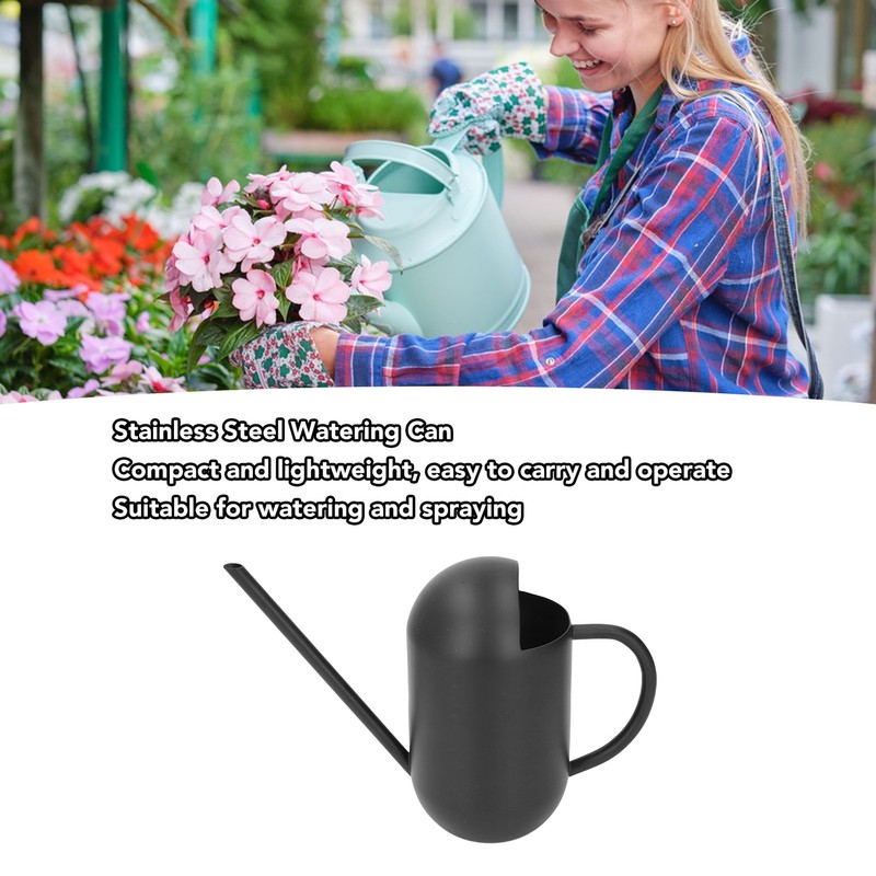 Stainless Steel Watering Can Easy Operation Multipurpose Portable Long Spout