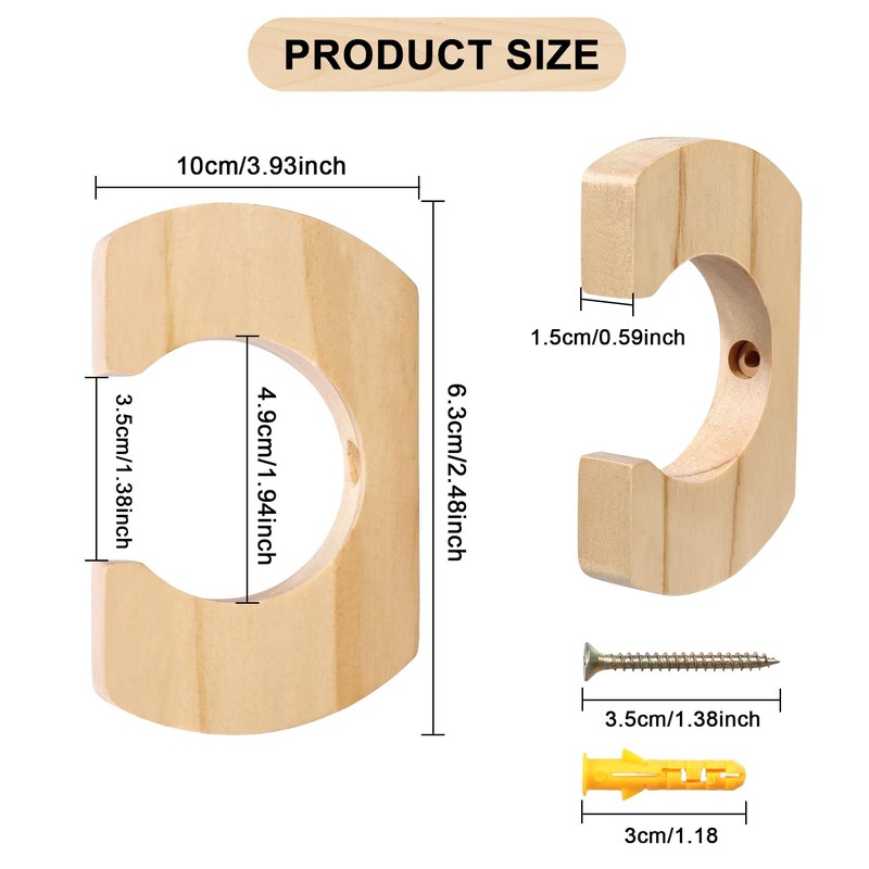 VITEAM Wooden Paddle Hold Hanger Paddle Racks Wall Storage Wall