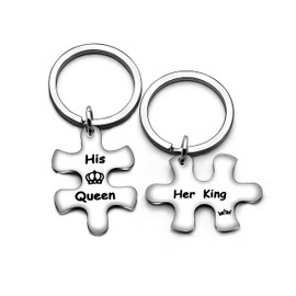 Key Rings For Boyfriend Girlfriend Valentine Day Birthday Key Chains His Queen Her Kings