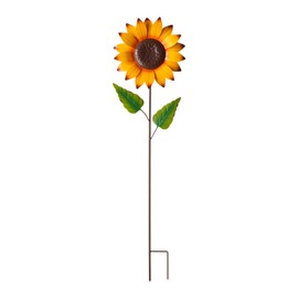 Glitzhome Giant Sunflower Stake, 42 Inch Metal Yard Decor for Outdoor Garden & Porch - Rust-Proof Iron Hand Painted Fall Decor for Thanksgiving Harvest