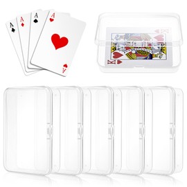 Abeillo Pack of 5 Playing Cards Box, 10.5 x 7.5 x 2.5 cm, Empty Card Box, Playing Cards Storage, Transparent Plastic Playing Card Case, Clear Plastic Box for Playing Cards, Bank Cards, Business Cards