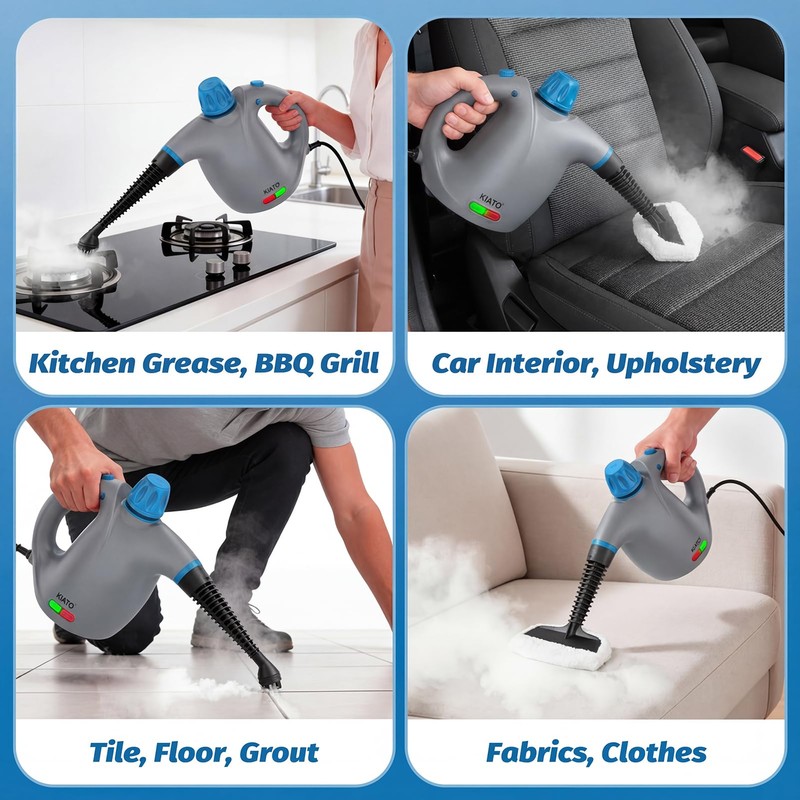 KIATO Handheld Steam Cleaner, Hand Held Steamer for Cleaning Home,