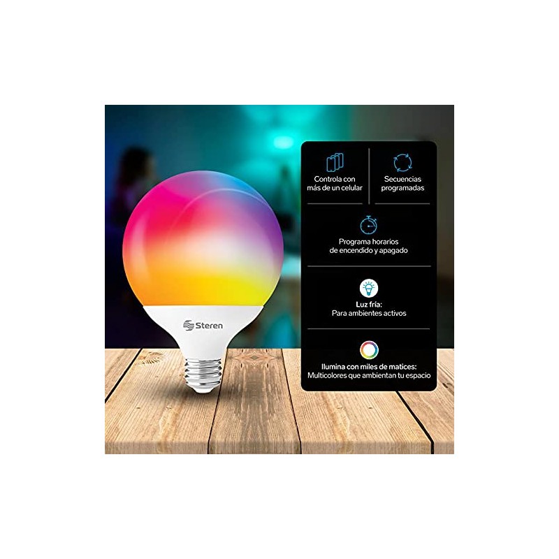 Steren Foco LED Wi-Fi RGBW multicolor de 15 W SHOME-122