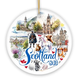 Enchanting Scotland Christmas Ornament, Celtic Culture and Heritage Edinburgh Souvenir and Gift (Circle)