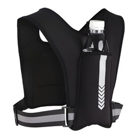 Running Vest Phone Holder Reflective Running Vest with Water Bottles Pocket, Men Women Running Hydration Vest for Running Cycling Jogging