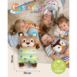 NICI Cosidoo 62293 Cuddly Toy Bear with Reversible Function, 30 x 20 cm, Brown, Soft Plush Toy, For Little Cuddly Toy Lovers to Cuddle & Play. Ideal for Home, Nursery or on the Go
