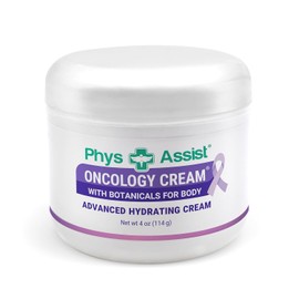 PhysAssist - Crema corporal oncológica con botánicos, 4 onzas. Calmante e hidratante para la piel estresada. Hecho con aceites de lavanda, caléndula y menta. No irritante, clínicamente probado.
