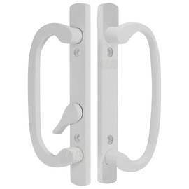 8.5" Legacy Sliding Patio Door Handle Set – Non-Keyed, Offset Latch – White – Fits 3-15/16" Screw Hole Spacing, 1-1/4" to 2-1/4" Thick Doors – Sash Controls 2265 Handle – Mortise Lock NOT Included