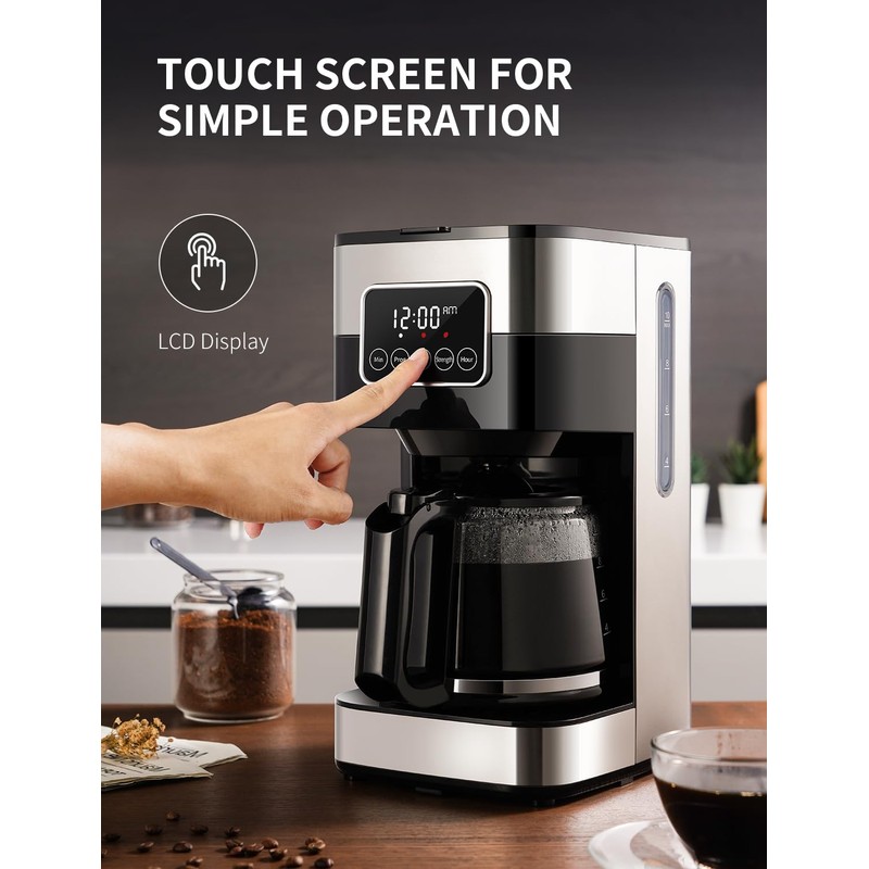 SHARDOR 10-Cup Programmable Coffee Maker, Regular & Strong Brew Drip