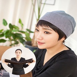 Wig Women's partial wig Hat wig Easy Velcro band wig, Band wig without bangs Band wig without bangs_Natural blackNatural black / 가발 여자부분가발 모자가발 간편 벨크로 띠가발,  앞머리 없는 띠가발 앞머리 없는 띠가발_자연검정자연검정