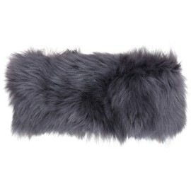 Ladies Warm Stylish Winter Grey Brissa Toscana 100% Sheepskin Leather Fleece Headband