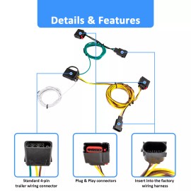 SI For 2007-2010 Jeep Grand Cherokee Trailer Hitch 2'' Receiver & Wiring Harness