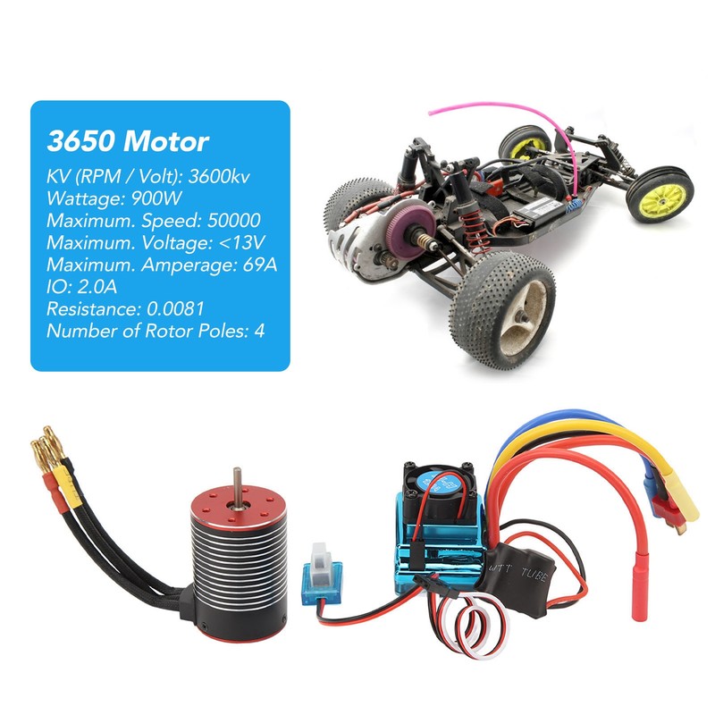 RC Brushless Motor ESC Set Professional Waterproof High Torsion 3650