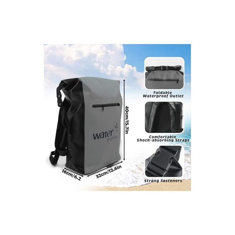 MORAINJAY 2024 New Dry Bag Waterproof Bag, 2L/5L/10L/15L/20L/30L Waterproof Pack
