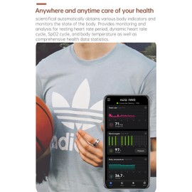 Bewinner Aizo Ring - Your Life Partner, Upgraded Smart Ring Pro with Remote Control & Calendar Reminder, 5ATM Waterproof Fitness Tracker, Rosegold for Women Daily Use (Size 8)