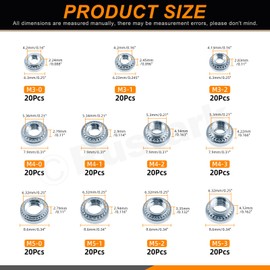 Rustark 220Pcs 11 Sizes Pressure Rivet Nut Assortment Kit Zinc Plated Rivet Nuts Metric Self Clinching Types S Riveting Nuts Round Head Hardware Fastener for Machinery Construction Industry