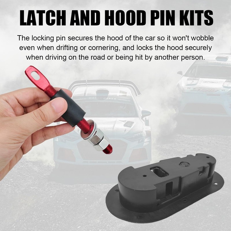 Yourkar Flush Hood Latch & Pin Kit, Durable Engine Bonnet