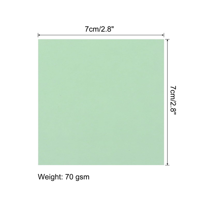 MECCANIXITY 50 Sheet Origami Paper Double Sided Light Green 2.5x2.5