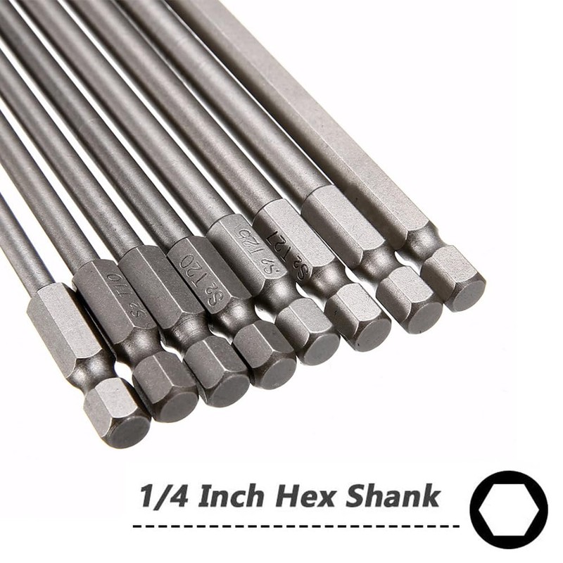 Saipor 8pcs 200mm/7.9" Long Torx Head Screwdriver Bit Set Magnetic