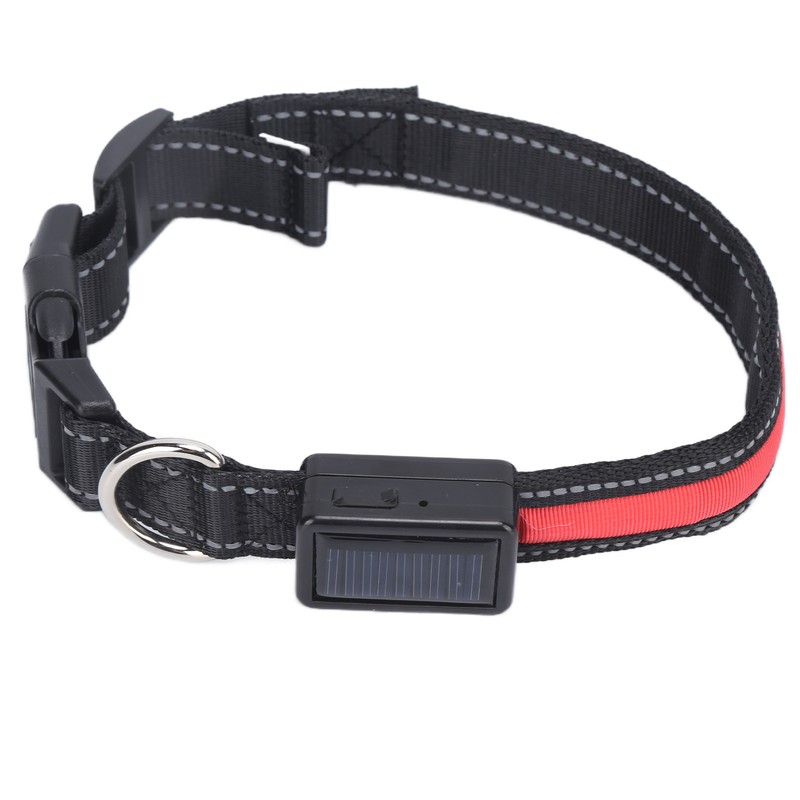 LED Dog Collar USB Rechargeable Solar Luminous Collar Adjustable Lighted