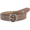 styleBREAKER 03010103 Women's Leather Belt with Rivets and Shiny Surface,